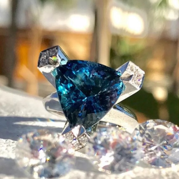 ✨Sky Blue Engagement Ring✨ - Picture 2 of 4